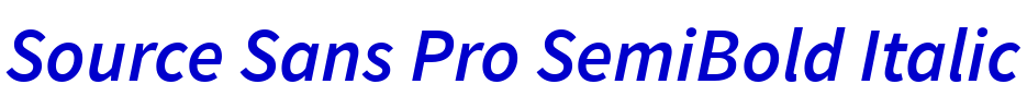 Source Sans Pro SemiBold Italic 字体
